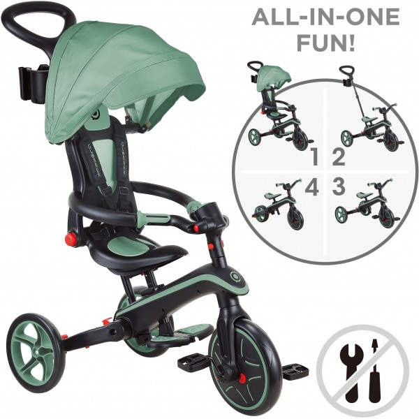 ΠΟΔΗΛΑΤΟ ΤΡΙΚΥΚΛΟ Globber Trike Explorer Foldable 4 In 1 Olive (732-104)