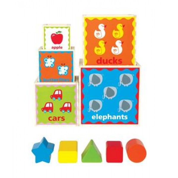 Hape Pyramid of Play  - Η Πυραμίδα Της Χαράς Με Σχήματα,Γράμματα,Αριθμούς,Εικόνες & Χρώμματα (E0413A)