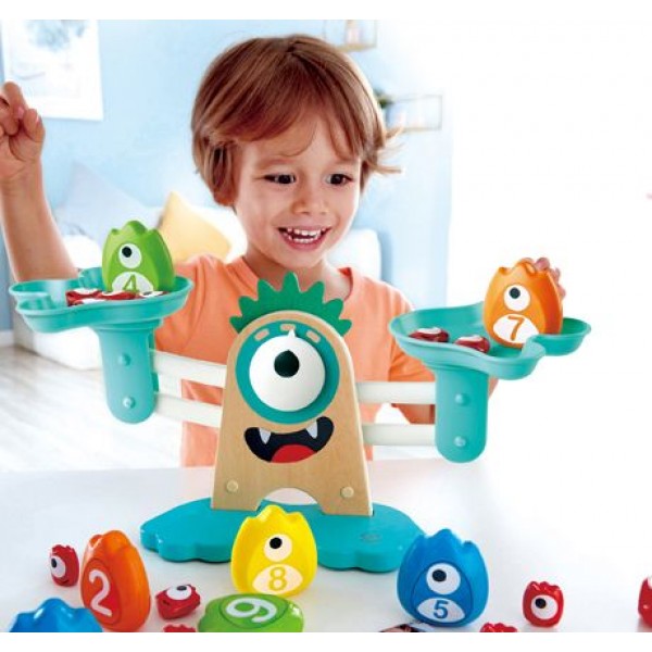 Hape Monster Math Scale - Μαθαίνω Μαθηματικά Με Την Ζυγαριά Και Τα Τερατάκι - 22Τεμ. (E0511)