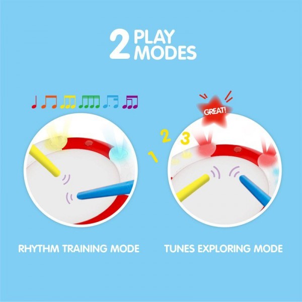 Hape Early Melodies Ξύλινο Τύμπανο Learn With Lights Drum (E0620A)