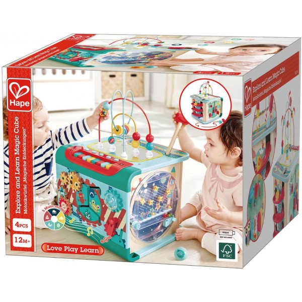 Hape Learning Ξύλινος Κύβος Δραστηριότητων Magic (E1073A)