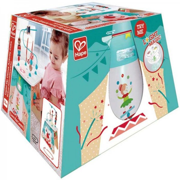 Hape Learning Ξύλινος Κύβος Δραστηριοτήτων Light-Up Circus (E1813)