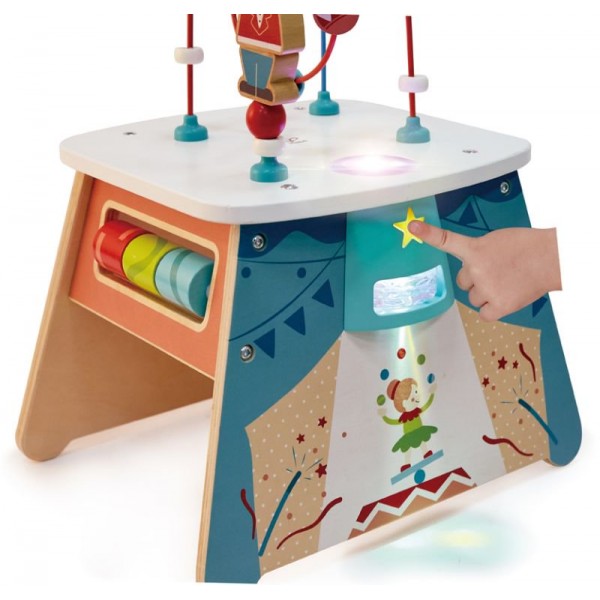 Hape Learning Ξύλινος Κύβος Δραστηριοτήτων Light-Up Circus (E1813)