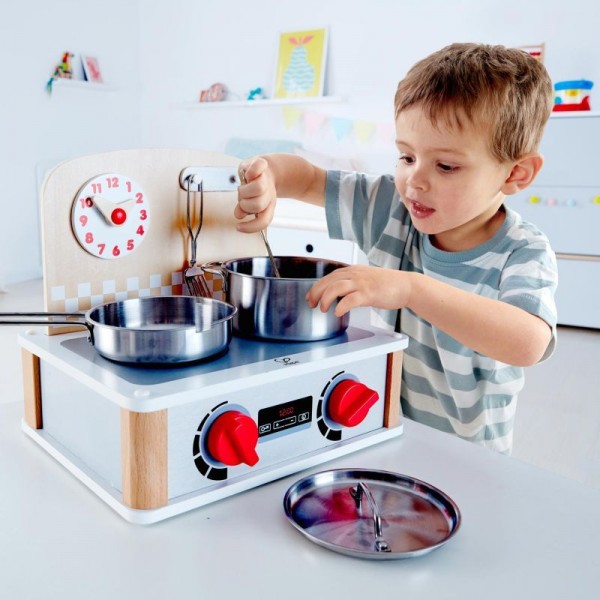 Hape Playfully Delicious Ξύλινη Κουζίνα & Grill Set 2 in 1 (E3151A)