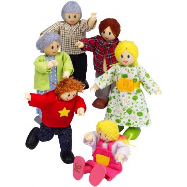 Hape Happy Family  - Caucasian - Μια Χαρούμενη Οικογένεια - 6Τεμ. (E3500A)