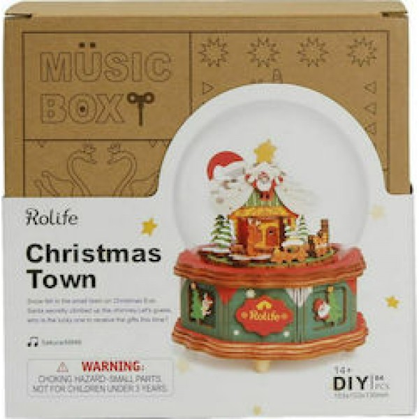 3D Παζλ Κατασκευή ROBOTIME CHRISTMAS TOWN Music Box AM46