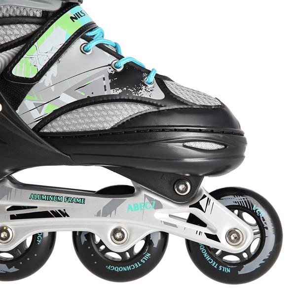 Rollers Αυξομειούμενα πατίνια INLINE SKATES NILS EXTREME ΜΑΥΡΟ NA10602A