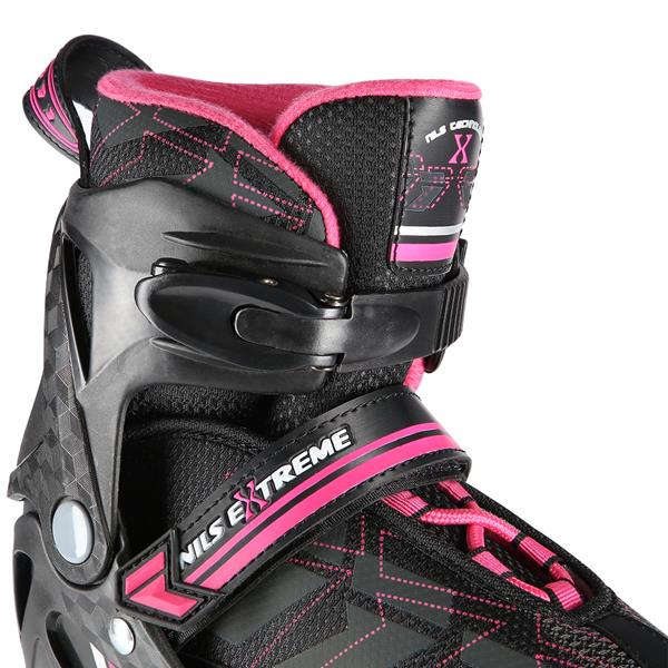 Rollers Αυξομειούμενα πατίνια Μαύρο/Ροζ IN-LINE SKATES NILS EXTREME NA11002