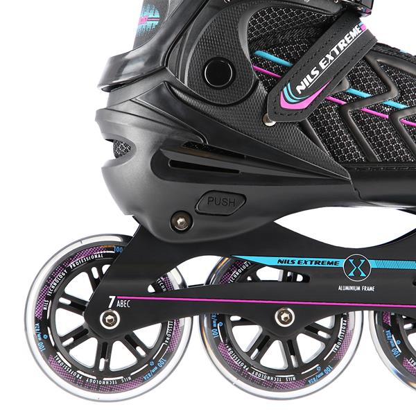 Rollers Αυξομειούμενα πατίνια Μαύρο/Μωβ IN-LINE SKATES NILS EXTREME NA1128