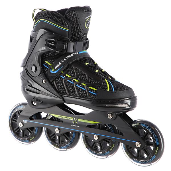 Rollers Αυξομειούμενα πατίνια Μαύρο/Λαχανί IN-LINE SKATES NILS EXTREME NA1128