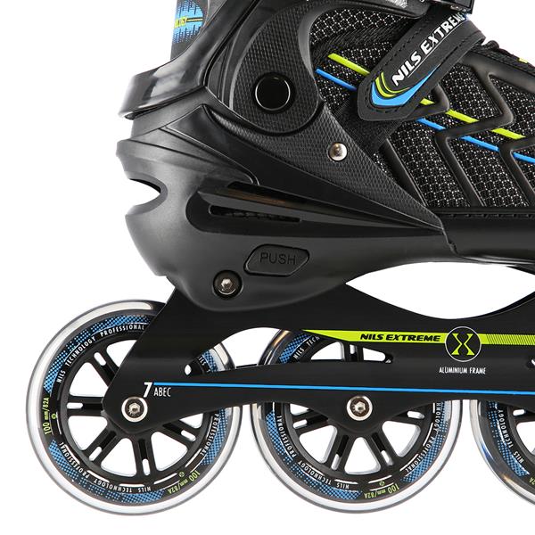 Rollers Αυξομειούμενα πατίνια Μαύρο/Λαχανί IN-LINE SKATES NILS EXTREME NA1128