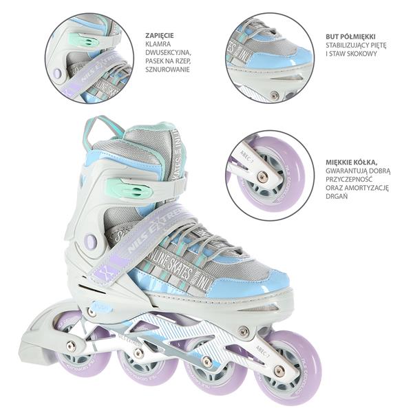 Rollers Αυξομειούμενα πατίνια Γαλάζιο IN-LINE SKATES NILS EXTREME NA1186BL