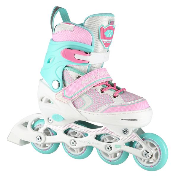 Rollers Αυξομειούμενα πατίνια NILS EXTREME Λευκό/Τιρκουάζ IN-LINE SKATES NA14198