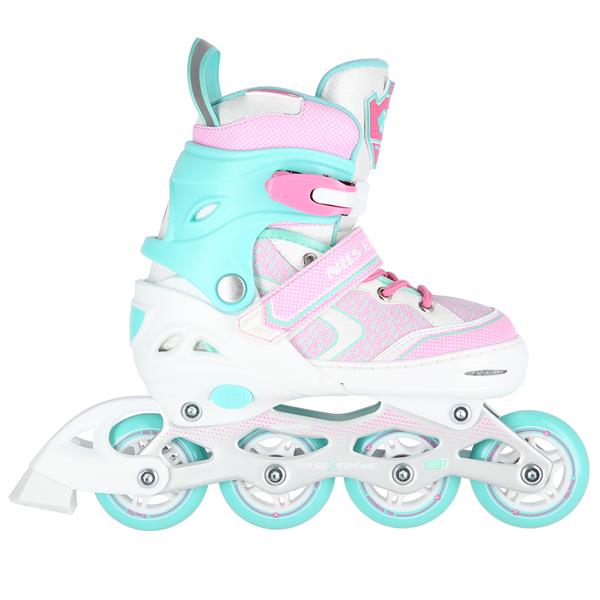 Rollers Αυξομειούμενα πατίνια NILS EXTREME Λευκό/Τιρκουάζ IN-LINE SKATES NA14198