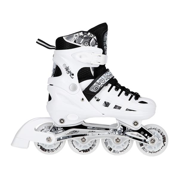 Rollers Αυξομειούμενα πατίνια 4 σε1 ΑΣΠΡΟ INLINE SKATES NILS EXTREME  ΜΕ LED ΤΡΟΧΟΥΣ NH10905