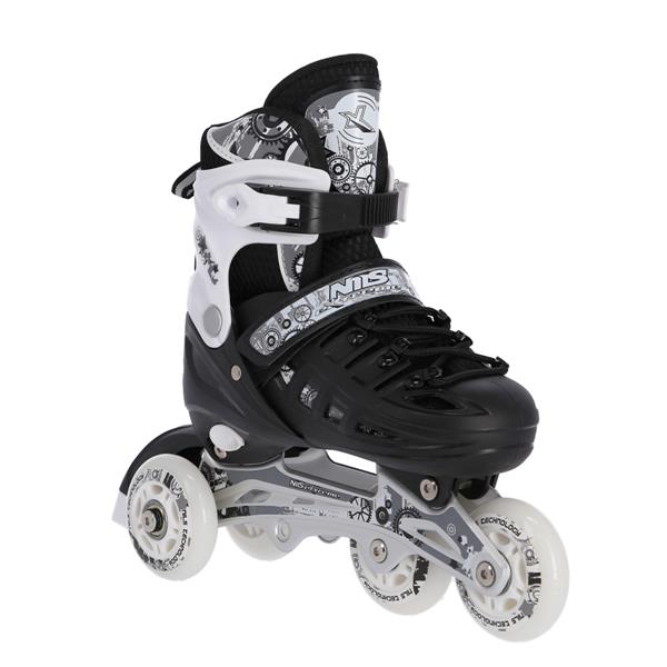 Rollers Αυξομειούμενα πατίνια 4 σε1 ΜΑΥΡΟ INLINE SKATES NILS EXTREME  NH10905B