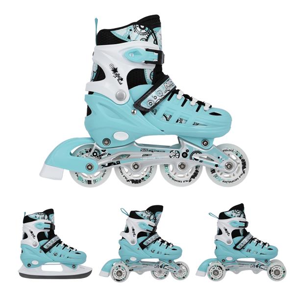 Rollers Αυξομειούμενα πατίνια 4 σε1 ΓΑΛΑΖΙΟ INLINE SKATES NILS EXTREME  NH10905BL