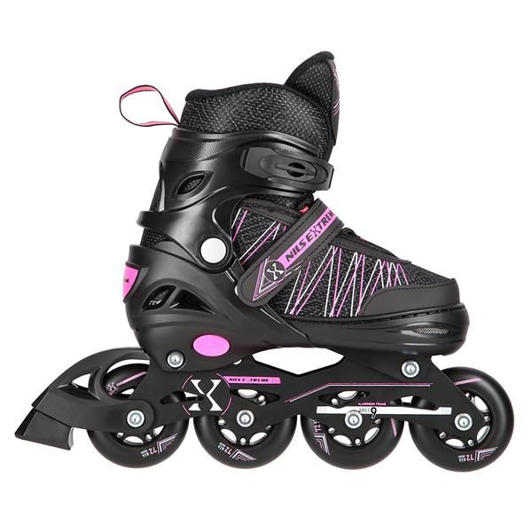 Rollers Αυξομειούμενα πατίνια 2 σε1 Μαύρο/Ροζ IN-LINE SKATES/HOCKEY ICE SKATES NH11912