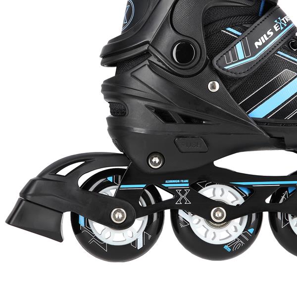 Rollers Αυξομειούμενα πατίνια 2 ΣΕ 1 Μαύρο/Μπλε IN-LINE SKATES/HOCKEY ICE SKATES NH18191BL