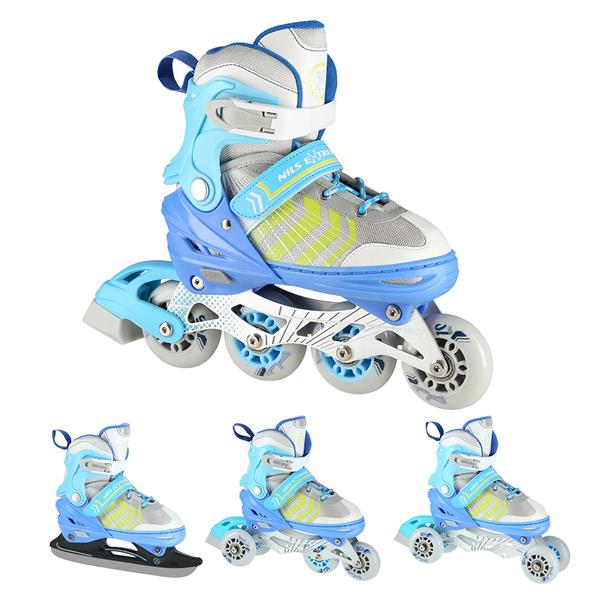 Rollers Αυξομειούμενα πατίνια 4 σε1 Μπλε IN-LINE SKATES/HOCKEY ICE SKATES NH18192BL