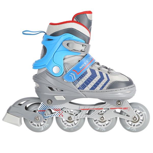 Rollers Αυξομειούμενα πατίνια 4 σε1 Γκρι/Μπλε IN-LINE SKATES/HOCKEY ICE SKATES NH18192GR