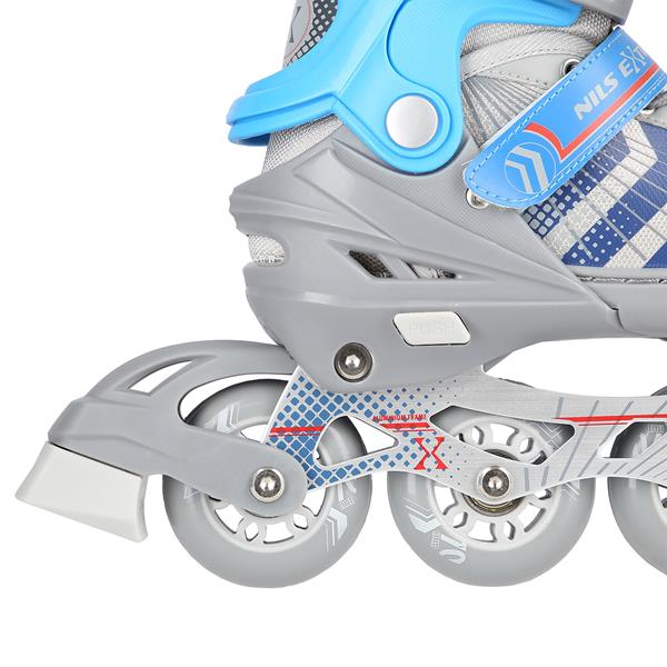 Rollers Αυξομειούμενα πατίνια 4 σε1 Γκρι/Μπλε IN-LINE SKATES/HOCKEY ICE SKATES NH18192GR