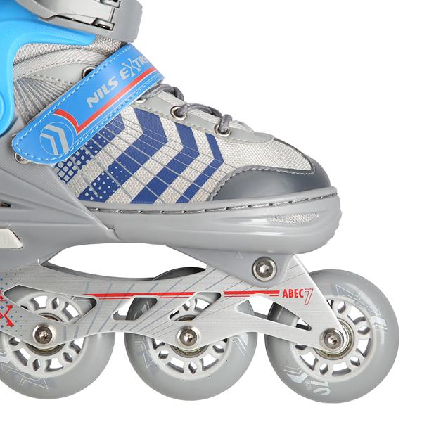 Rollers Αυξομειούμενα πατίνια 4 σε1 Γκρι/Μπλε IN-LINE SKATES/HOCKEY ICE SKATES NH18192GR