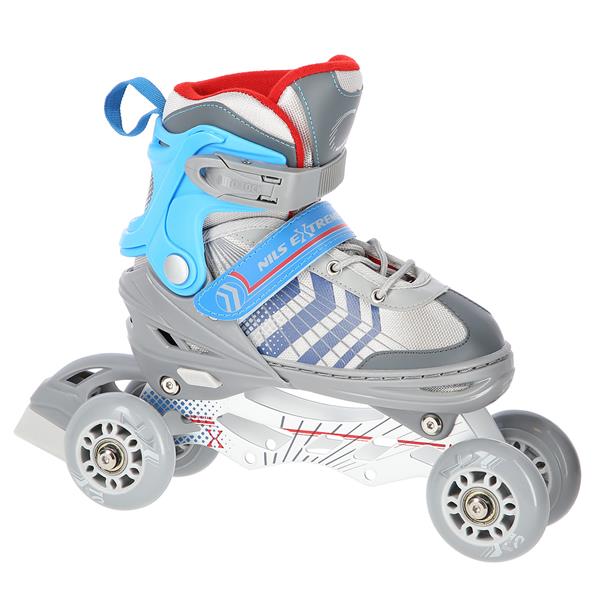 Rollers Αυξομειούμενα πατίνια 4 σε1 Γκρι/Μπλε IN-LINE SKATES/HOCKEY ICE SKATES NH18192GR