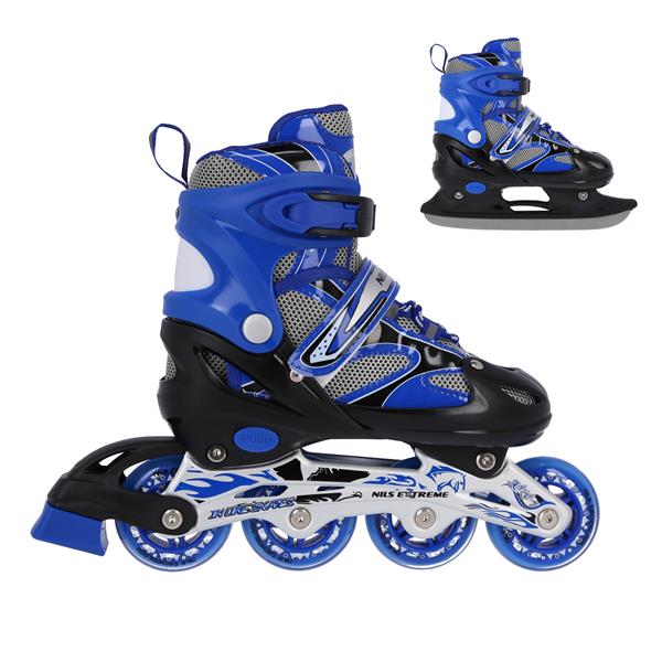 Rollers Αυξομειούμενα πατίνια ΜΠΛΕ 2 ΣΕ 1  IN-LINE SKATES/HOCKEY ICE SKATES NH18366