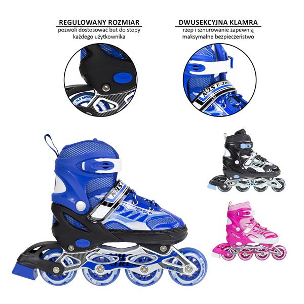 Rollers Αυξομειούμενα πατίνια ΜΠΛΕ INLINE SKATES NILS EXTREME NJ1828BL