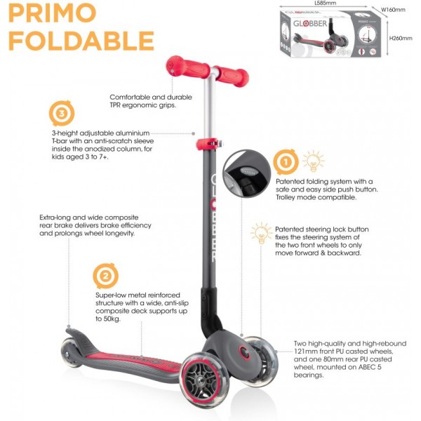 Scooter Πατίνι Primo Foldable Deep Pink (430-110-2)