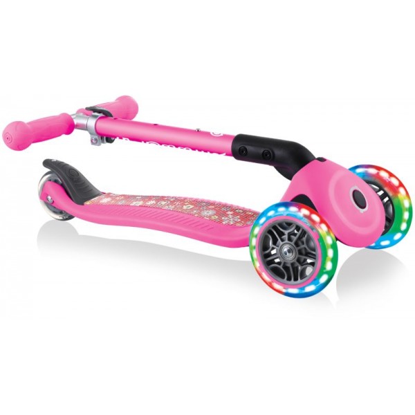 Scooter Πατίνι Junior Foldable Fantasy Lights Flowers Neon Pink (433-110)