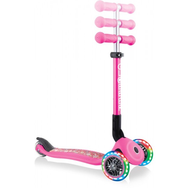 Scooter Πατίνι Junior Foldable Fantasy Lights Flowers Neon Pink (433-110)